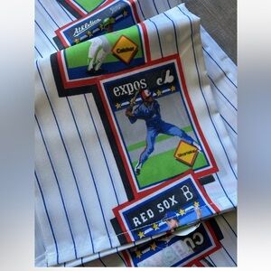 Vintage Baseball Twin Flat Sheet No Iron NOS 70/30 Poly Cotton 66x96 USA NEW 80s